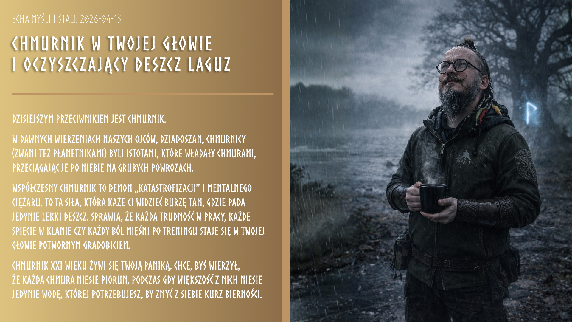 Echa Myśli i Stali: Chmurnik w twojej głowie i oczyszczający deszcz Laguz