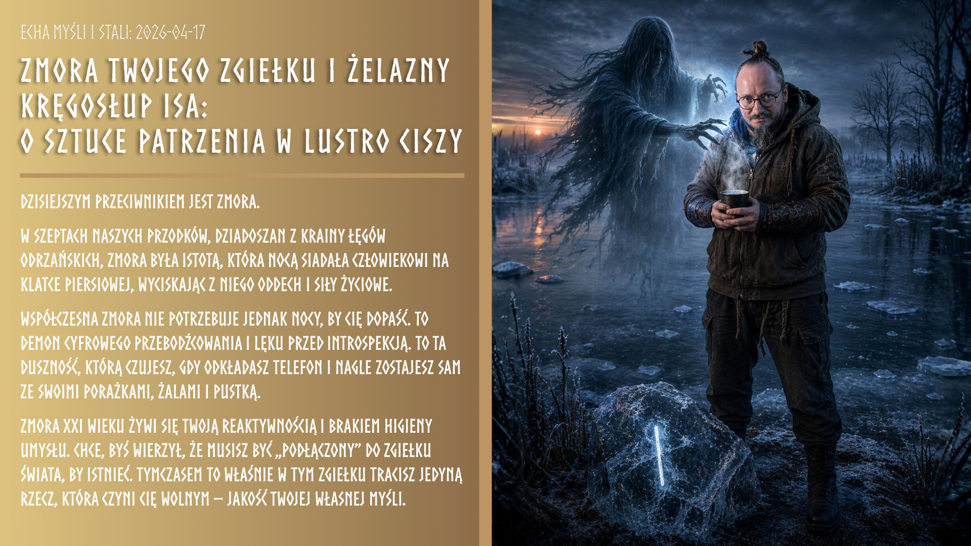 Echa Myśli i Stali: Zmora twojego zgiełku i żelazny kręgosłup Isa: O sztuce patrzenia w lustro ciszy