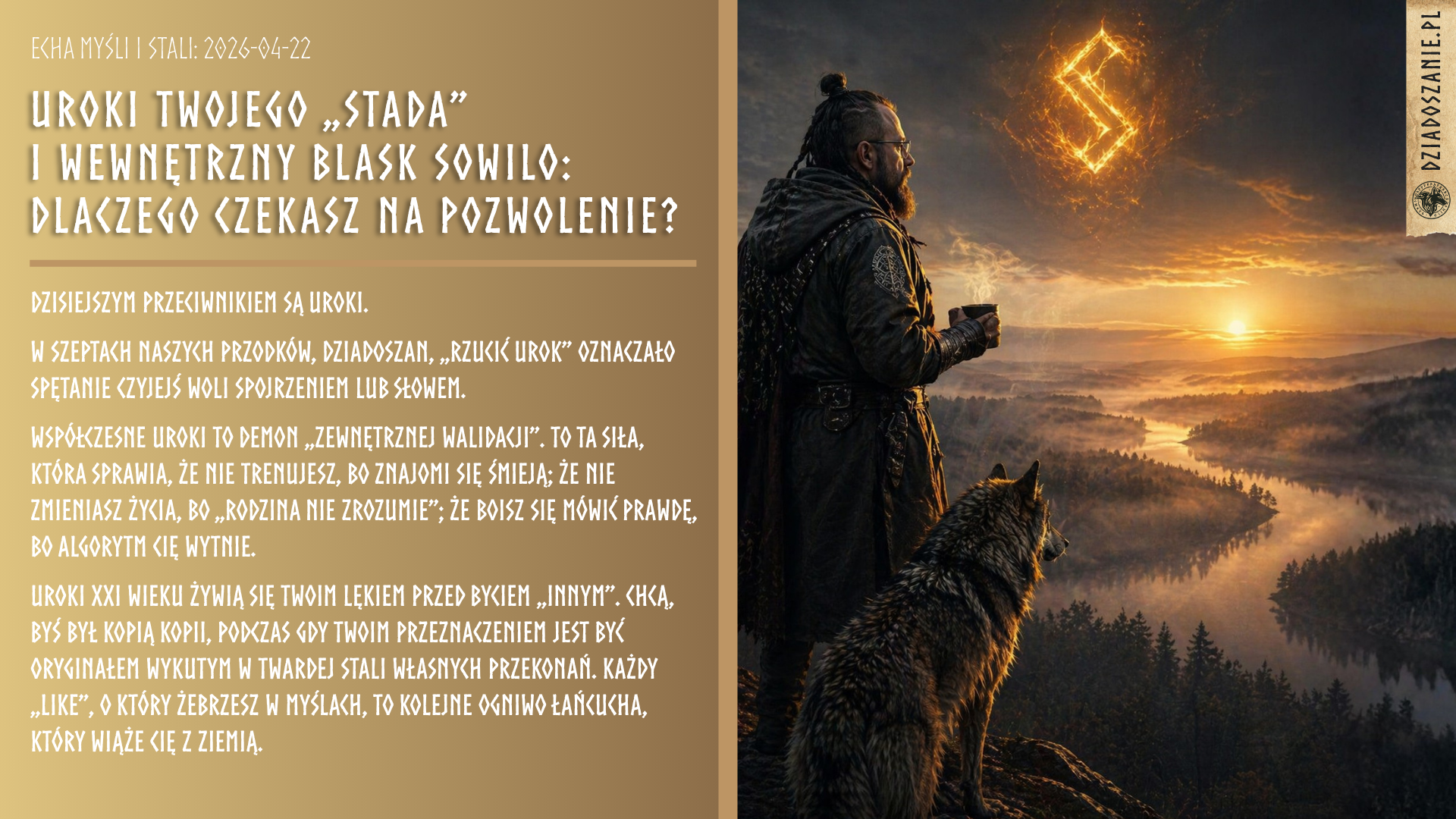 Echa Myśli i Stali: Uroki twojego „stada” i wewnętrzny blask Sowilo: dlaczego czekasz na pozwolenie?