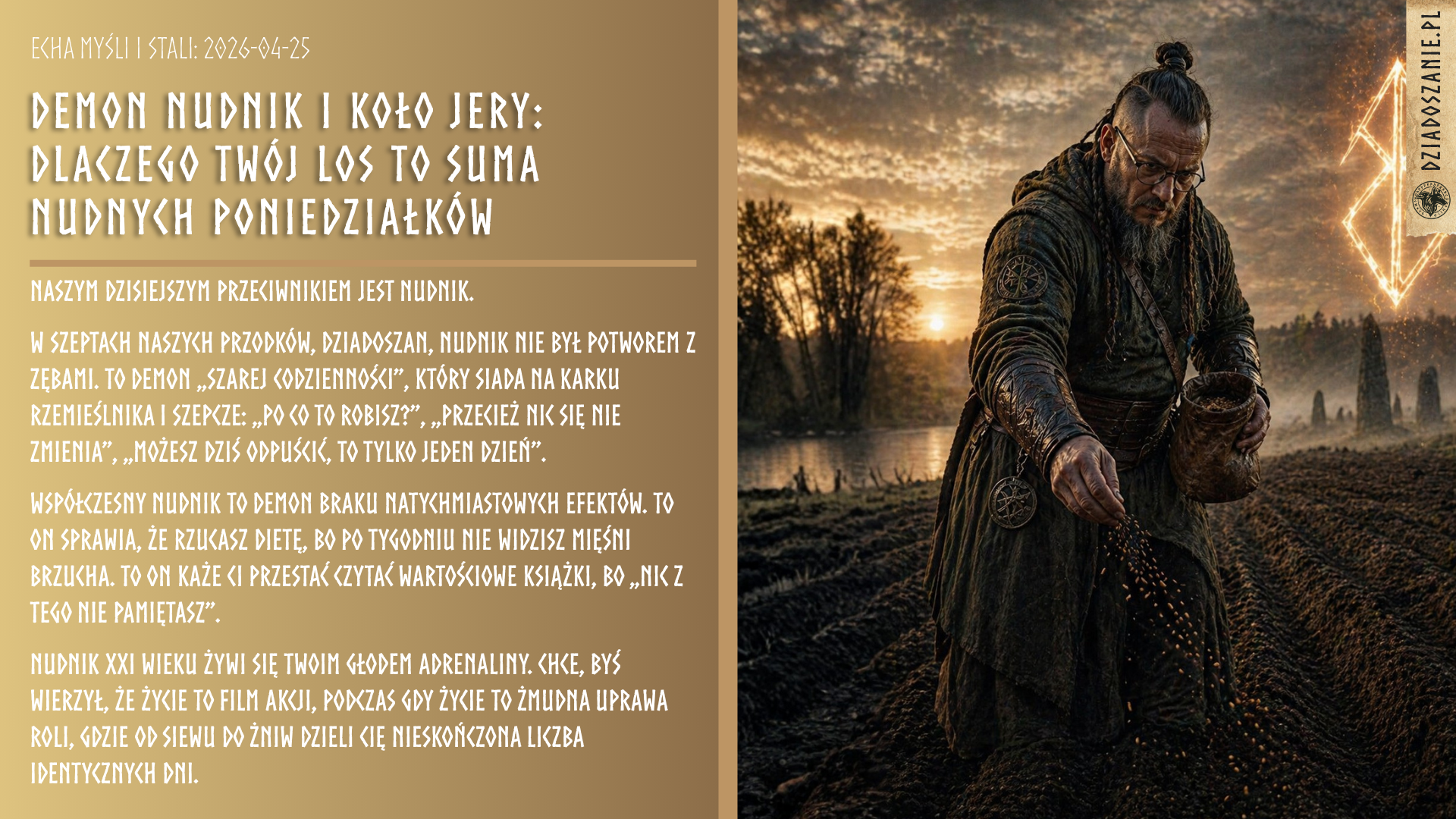 Echa Myśli i Stali: Demon Nudnik i koło Jery: Dlaczego twój los to suma nudnych poniedziałków?