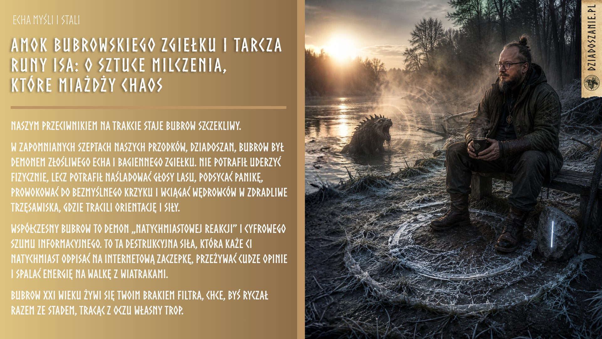 Echa Myśłi i Stali: Amok Bubrowskiego zgiełku i tarcza runy Isa: O sztuce milczenia, które miażdży chaos